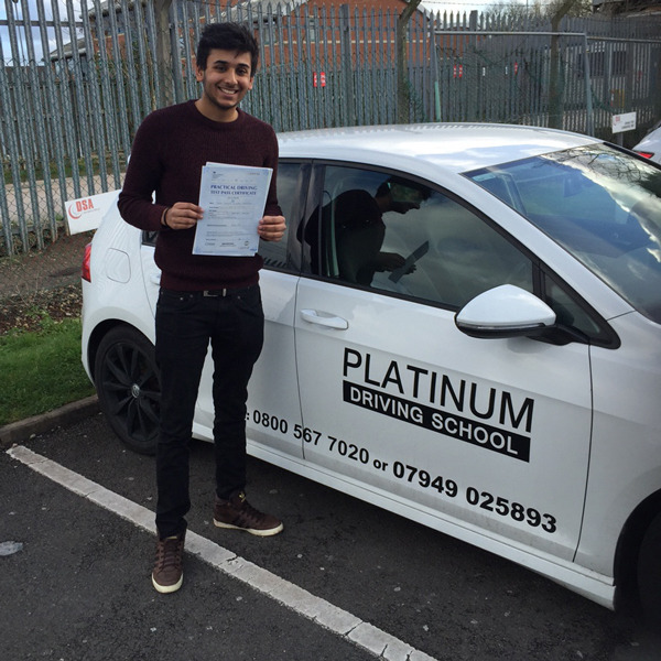 Image of Josh of Warwick, passing driving test after driving lessons with Platinum Driving School Leamington Spa
